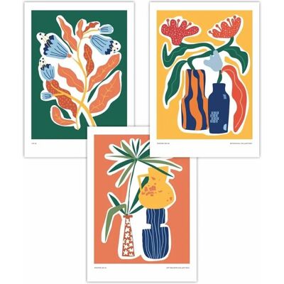 ARTZE - Artisan Flower Market - Green Yellow Orange - Poster ARTZE - Artisan Flower Market - Green Yellow Orange - Poster