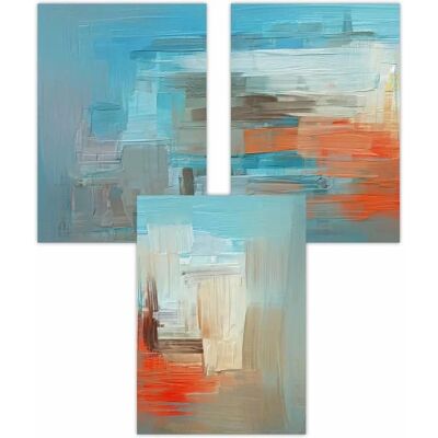 ARTZE - Geometric Ocean Liner - Blue - Orange - Poster ARTZE - Geometric Ocean Liner - Blue - Orange - Poster