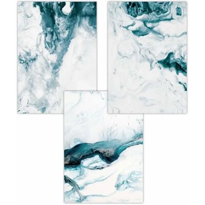 ARTZE - TealBlue Ocean Waves - Poster Set ARTZE - TealBlue Ocean Waves - Poster Set