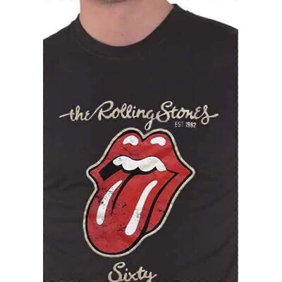 T-Shirt in camoscio nero dei Rolling Stones - Unisex - Vestibilità regolare - T-Shirt T-Shirt in camoscio nero dei Rolling Stones - Unisex - Vestibilità regolare - T-Shirt