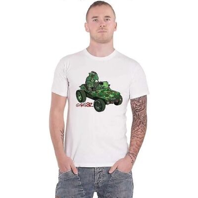 Gorillaz Unisex Jeep T-Shirt - White - T-Shirt Gorillaz Unisex Jeep T-Shirt - White - T-Shirt