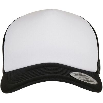 Casquette Trucker Flexfit en Mousse Courbée Noire/Blanche - Casquette Casquette Trucker Flexfit en Mousse Courbée Noire/Blanche - Casquette