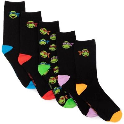 Unisex aikuisten sukat Teenage Mutant Ninja Turtles - 5 kappas pakkauksessa Unisex aikuisten sukat Teenage Mutant Ninja Turtles - 5 kappas pakkauksessa