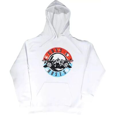 Guns N' Roses Felpa con Cappuccio Unisex - Logo - Bianca Guns N' Roses Felpa con Cappuccio Unisex - Logo - Bianca