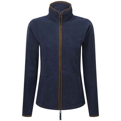 Premier Dames Artisan Contrast Trim Fleece Jacket - Navy/Brown - Size Large Premier Dames Artisan Contrast Trim Fleece Jacket - Navy/Brown - Size Large