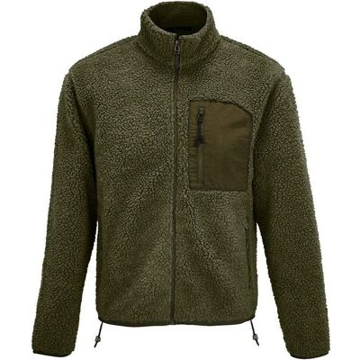 SOL'S Fury Sherpa Fleece Jacke - Unisex Volwassen - Donker Army - 3XL SOL'S Fury Sherpa Fleece Jacke - Unisex Volwassen - Donker Army - 3XL