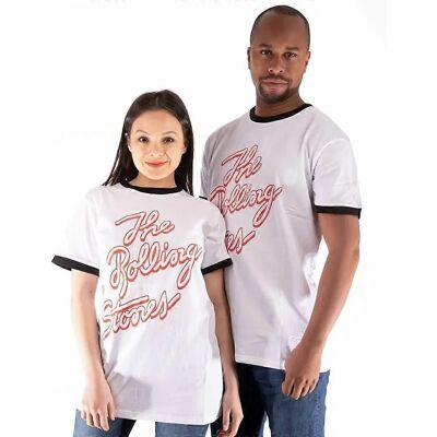 Rolling Stones White Logo T-Shirt - Unisex - Classic Fit Rolling Stones White Logo T-Shirt - Unisex - Classic Fit