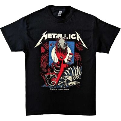 T-shirt unisex adulto Metallica con poster Enter Sandman in cotone - T-Shirt T-shirt unisex adulto Metallica con poster Enter Sandman in cotone - T-Shirt