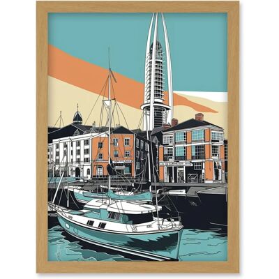 Artery8 - Portsmouth Historic Dockyard Linocut - Wall Art Print Artery8 - Portsmouth Historic Dockyard Linocut - Wall Art Print