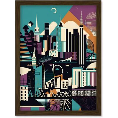 Artery8 - Dundee City - brown - A4 - Wall Art Artery8 - Dundee City - brown - A4 - Wall Art