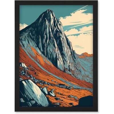 Artery8 - Tryfan Mountain Peak - Teal Brown - Wall Art Print Artery8 - Tryfan Mountain Peak - Teal Brown - Wall Art Print
