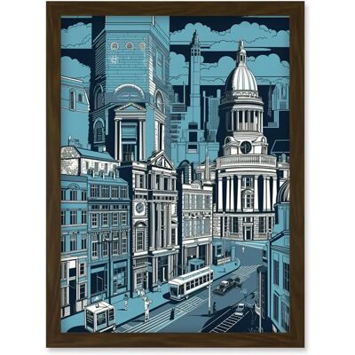 Artery8 - Belfast Cityscape City Centre Hall Linocut Artery8 - Belfast Cityscape City Centre Hall Linocut