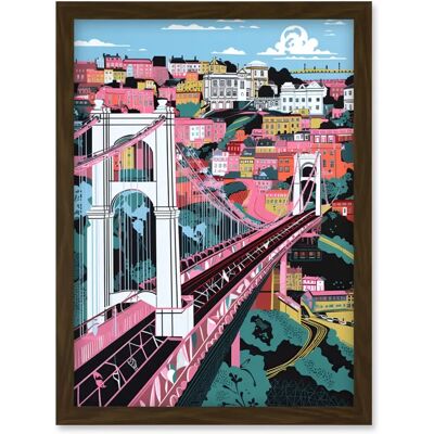 Artery8 - Clifton Suspension Bridge Cityscape - Framed Art Artery8 - Clifton Suspension Bridge Cityscape - Framed Art