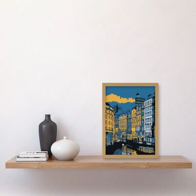 Artery8 - Leeds Dock Cityscape Colour Block Illustration - Light Oak Artery8 - Leeds Dock Cityscape Colour Block Illustration - Light Oak