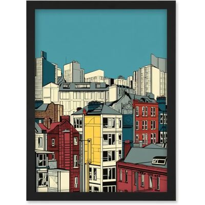 Artery8 - Manchester City Architecture Styles Cityscape Artwork - A4 - Framed - Wall Art Artery8 - Manchester City Architecture Styles Cityscape Artwork - A4 - Framed - Wall Art