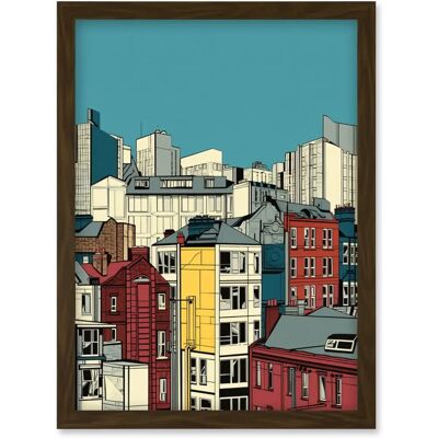 Artery8 - Manchester City Architecture Styles Cityscape - Brown - A4 - Wall Art Print Artery8 - Manchester City Architecture Styles Cityscape - Brown - A4 - Wall Art Print