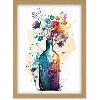 Artery8 - Wildflower Spring Bouquet - Light Oak - A4 - Framed Wall Art Print Artery8 - Wildflower Spring Bouquet - Light Oak - A4 - Framed Wall Art Print