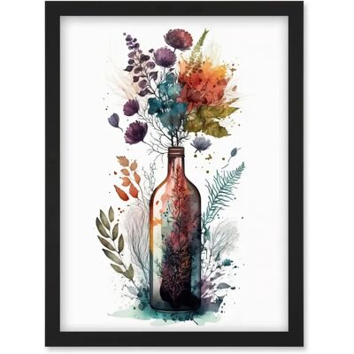 Artery8 - Wine Bottle Floral Artwork Artery8 - Wine Bottle Floral Artwork