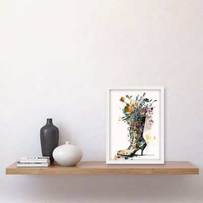 Artery8 Spring Wildflower Bouquet - High Heel Floral Boot Artwork - Framed A4 Print Artery8 Spring Wildflower Bouquet - High Heel Floral Boot Artwork - Framed A4 Print
