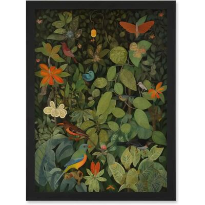 Artery8 - Audubon Jungle Birds - Black - A4 - Framed Art Artery8 - Audubon Jungle Birds - Black - A4 - Framed Art