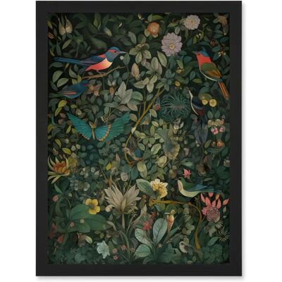Artery8 - Butterflies and Birds - A4 - Black - Framed Art Artery8 - Butterflies and Birds - A4 - Black - Framed Art
