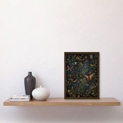 Artery8 - William Morris Style Plants - A4 - Brown - Framed Print Artery8 - William Morris Style Plants - A4 - Brown - Framed Print