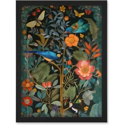 Artery8 - Birds and Butterflies - Framed - A4 - Wall Art Artery8 - Birds and Butterflies - Framed - A4 - Wall Art