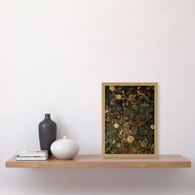 Artery8 - Audubon Style Birds in Spring Flower Field - Framed Art Artery8 - Audubon Style Birds in Spring Flower Field - Framed Art