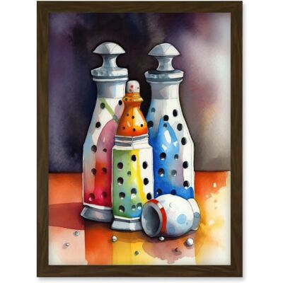 Artery8 - SaltAndPepperCeramicShakers - Framed Wall Art Artery8 - SaltAndPepperCeramicShakers - Framed Wall Art