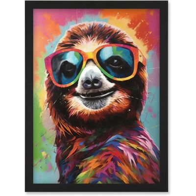 Artery8 - Sloth Artwork - Multicoloured - A4 - Wall Art Print Artery8 - Sloth Artwork - Multicoloured - A4 - Wall Art Print