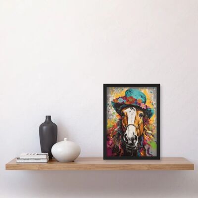 Artery8 - Horse Wearing a Flower Summer Hat - Wall Art Print Artery8 - Horse Wearing a Flower Summer Hat - Wall Art Print