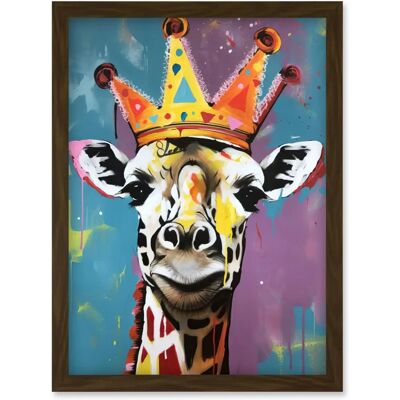Artery8 - Giraffe Wearing Crown - Framed - Wall Art Print Artery8 - Giraffe Wearing Crown - Framed - Wall Art Print