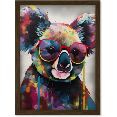 Artery8 - Koala With Purple Sunglasses - Brown - Wall art Artery8 - Koala With Purple Sunglasses - Brown - Wall art