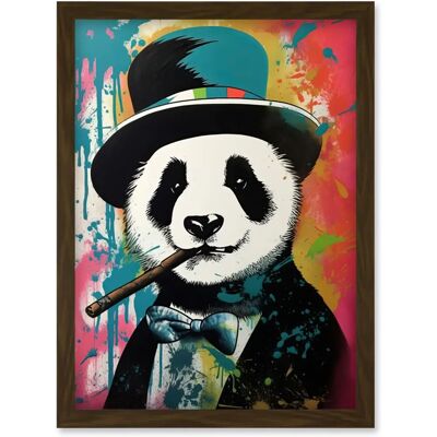 Artery8 - Panda Bear Top Hat - A4 - Framed Wall Art Artery8 - Panda Bear Top Hat - A4 - Framed Wall Art