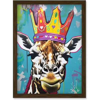 Artery8 - Giraffe With Queen Birthday Crown - Brown Artery8 - Giraffe With Queen Birthday Crown - Brown