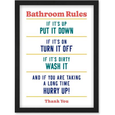 Artery8 - Funny Bathroom Rules Art - A4 - Wall Art Artery8 - Funny Bathroom Rules Art - A4 - Wall Art