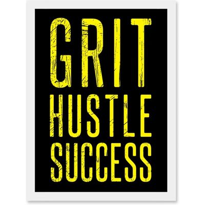 Artery8 - Gym Motivation Grit Hustle Respect A4 - Framed - Wall Art Artery8 - Gym Motivation Grit Hustle Respect A4 - Framed - Wall Art