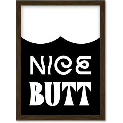 Artery8 Nice Butt Bathroom Wall Art - A4 - brown - framed - wall art print Artery8 Nice Butt Bathroom Wall Art - A4 - brown - framed - wall art print
