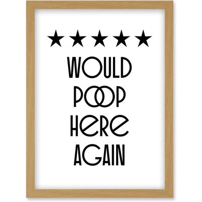 Artery8 - Toilet Sign - Five Stars - Framed Wall Art Artery8 - Toilet Sign - Five Stars - Framed Wall Art