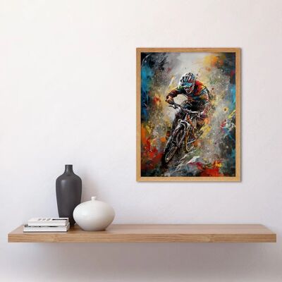 Artery8 - Mountain Biker Paint Splat Action Shot Portrait - Art Print Artery8 - Mountain Biker Paint Splat Action Shot Portrait - Art Print