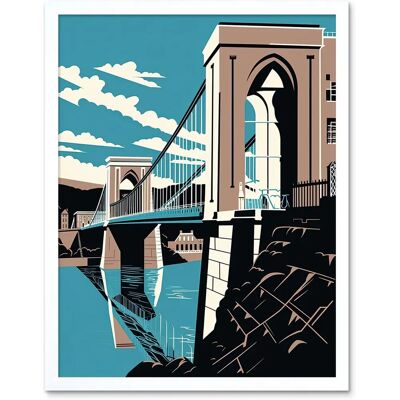 Artery8 - Clifton Suspension Bridge - Framed - 12x16 inch - White - Art Print Artery8 - Clifton Suspension Bridge - Framed - 12x16 inch - White - Art Print