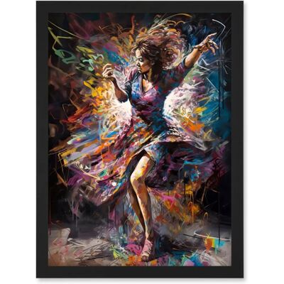 Artery8 - Dancing Woman - Black - A4 - Framed Wall Art Artery8 - Dancing Woman - Black - A4 - Framed Wall Art