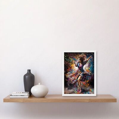 Artery8 - Woman Dancing to Dynamic Rhythm Artwork - Framed Wall Art Artery8 - Woman Dancing to Dynamic Rhythm Artwork - Framed Wall Art