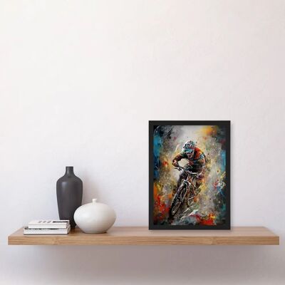Artery8 - Mountain Biker Paint Splat - A4 - Wall Art Artery8 - Mountain Biker Paint Splat - A4 - Wall Art