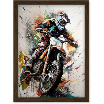 Artery8 - Motocross Racer Paint Splat - A4 - Wall Art Print Artery8 - Motocross Racer Paint Splat - A4 - Wall Art Print