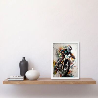 Artery8 - Motocross Racer - Paint Splat - Wall Art Print Artery8 - Motocross Racer - Paint Splat - Wall Art Print