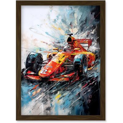 Artery8 - Race Car - Orange - A4 - Framed Wall Art Artery8 - Race Car - Orange - A4 - Framed Wall Art