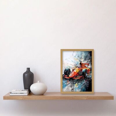 Artery8 - Orange Race Car Grand Prix - Framed Wall Art Artery8 - Orange Race Car Grand Prix - Framed Wall Art
