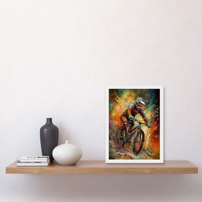Artery8 - Mountain Biker Paint Splat - A4 - Wall Art Artery8 - Mountain Biker Paint Splat - A4 - Wall Art
