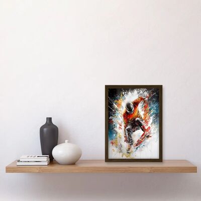 Artery8 - Snowboard Paint Splat Portrait - A4 Wall Art Artery8 - Snowboard Paint Splat Portrait - A4 Wall Art